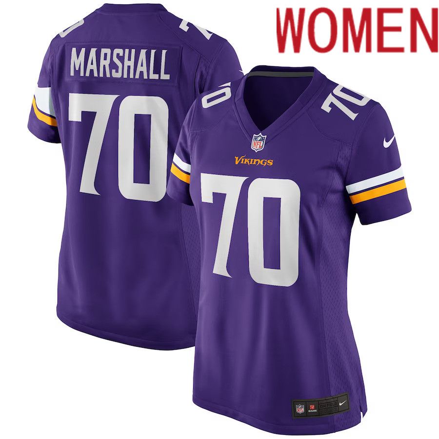 Women Minnesota Vikings #70 Jim Marshall Nike Purple Game Retired Player NFL Jersey